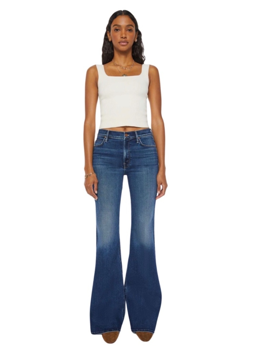 MOTHER The Doozy Uncharted Waters High-Rise Flare Jeans